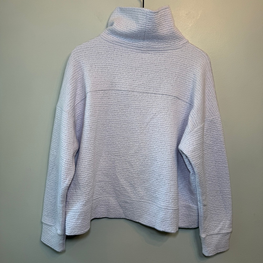 CALIA Lavender Purple Waffle Knit Mock Neck Pullover Sweatshirt Women's X-Large - Picture 4 of 4